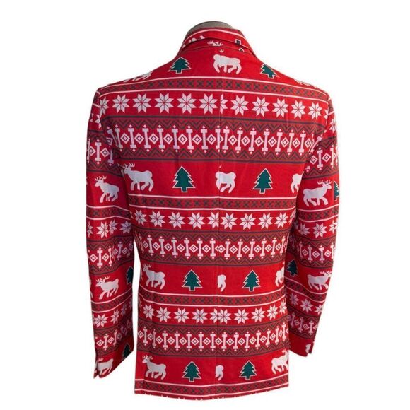 Festified Men’s Holiday Reindeer Blazer Ugly Christmas Sz. 40 - Picture 4 of 8